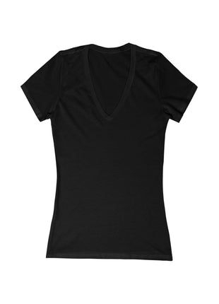 Crescent Halo - Women's Jersey Short Sleeve Deep V-Neck Tee