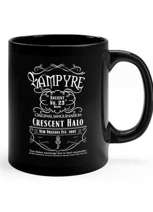 Crescent Halo Black Coffee Mug, 11oz